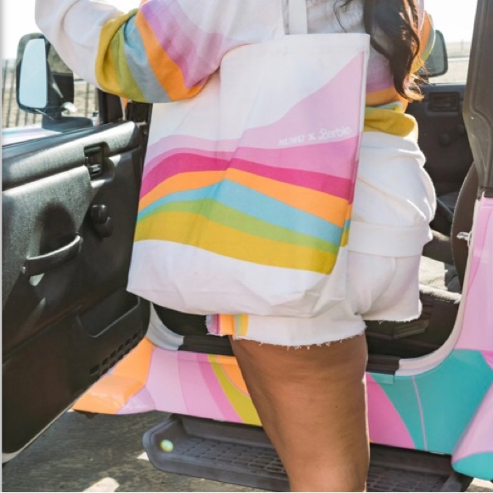 NWT Show Me Your MuMu Barbie Shoreline Beach Bag Canvas